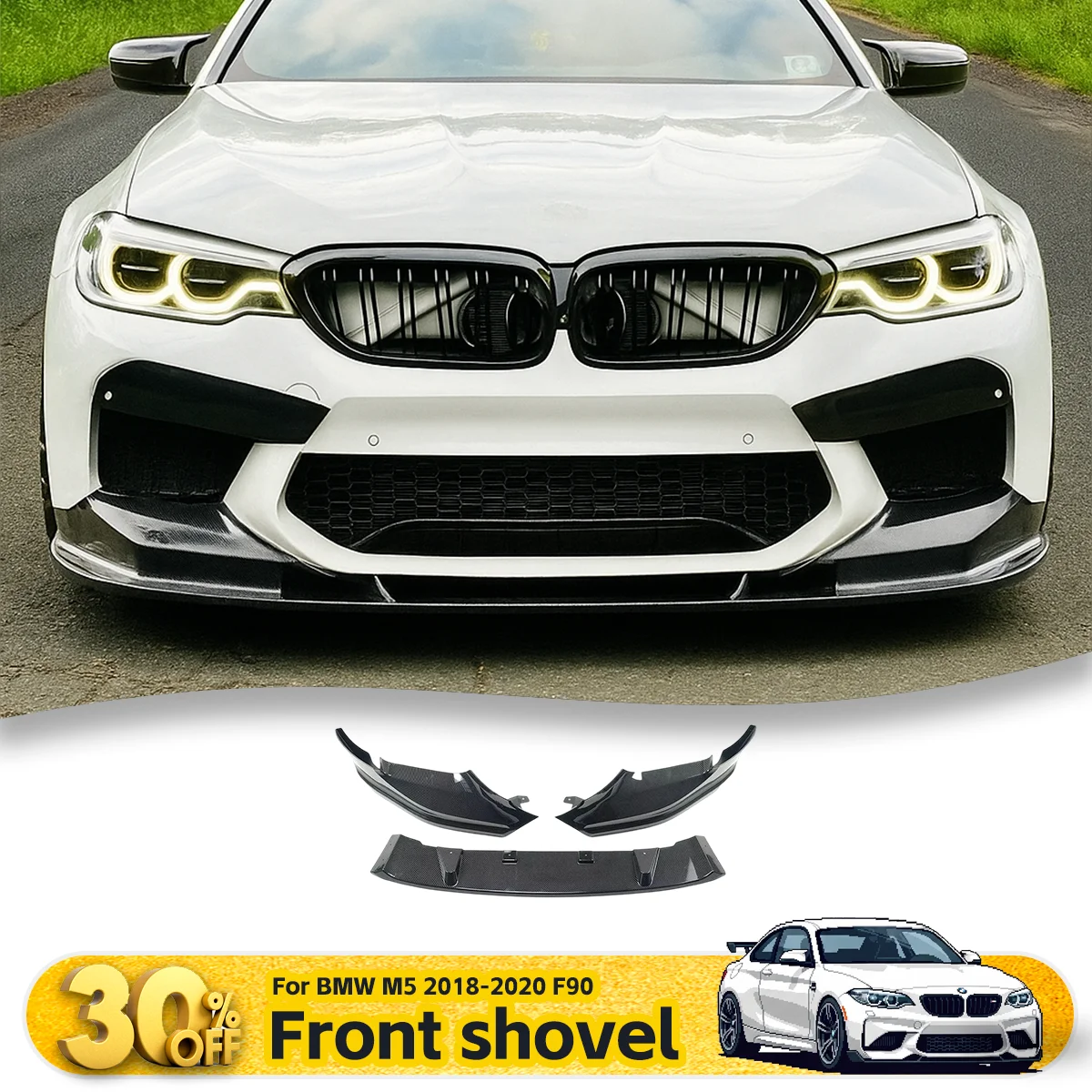 

For BMW F90 M5 M5C 2018-2020 MP Style Front Bumper Lip Splitter Spoiler Diffuser Body Kits Car Exterier Accessories Guard Trim