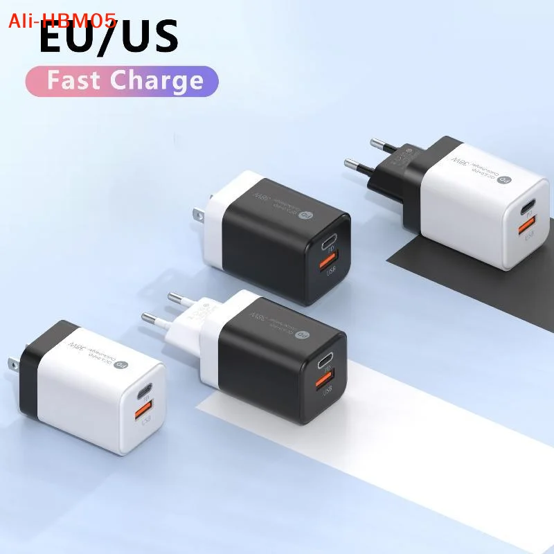 (HB05)20W US Fast Wall Charger Dual PD USB Ports High Speed Charging For Smartphones Tablets Home Office Travel Use - view 3