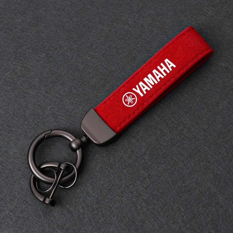 Car Zinc Alloy Key Ring Suede Leather Emblem Keychain For YAMAHA Tmax MT07 FZ07 MT09 FZ09 FJ09 MT03 MT25 MT10 FZ10 XMAX Tracer