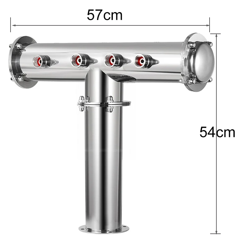 Factory Direct 2026 4-Way T Type Beer Tower,Home Bar Beer Column Craft Beer Dispenser with 5/8 Inner Thread