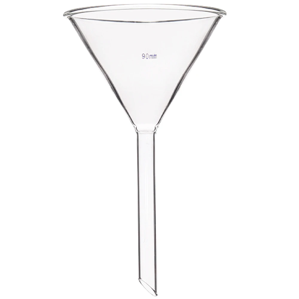 40 50 60 75 90 100 120 150mm Short / Long Tube Boro. Glass Triangular Funnel Labrotary Glassware Chemical Experiment