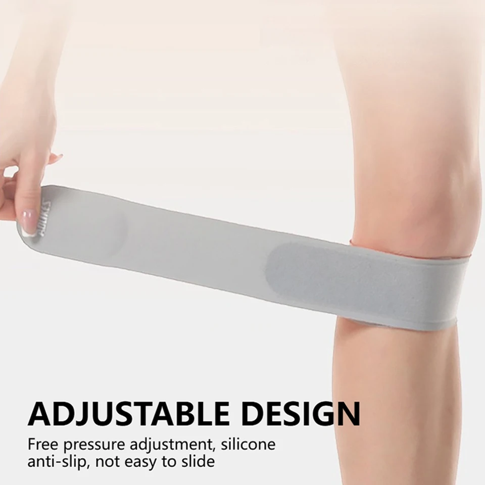 AOLIKES 1PCS Patellar Tendon Band,Ultra Thin Anti-slip Adjustable Compression Knee Strap for Running Cycling Workout, Unise