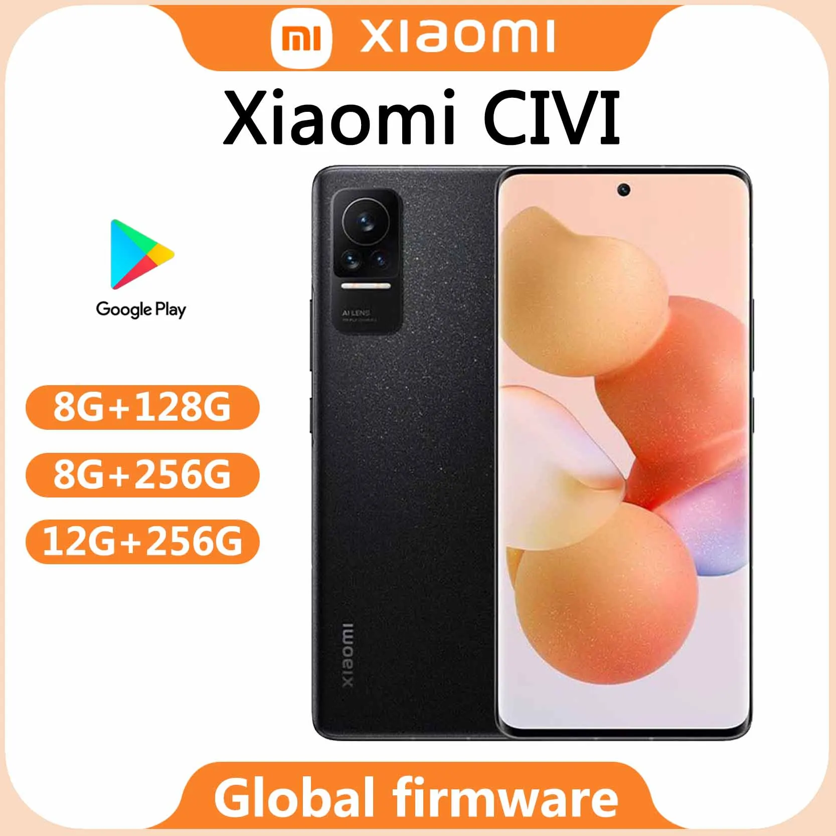 Global firmware Xiaomi-Civi 5G Smartphone, Snapdragon 778G, 64 MP Camera, 4500mAh Battery, 55W, used phone