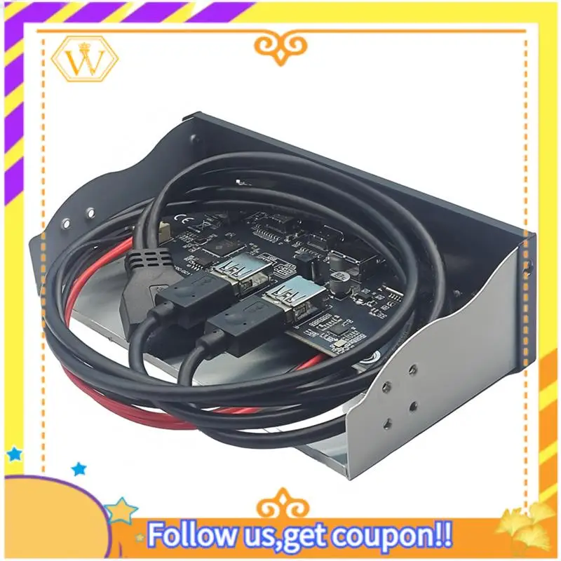 

Latest-USB Front Panel For PC 2 X USB 3.2 GEN1 5Gbps + 2 X TYPE-C Hub + 3.5Mm Headset+ TF/SD Slot For 5.25Inch Floppy Drive Bay