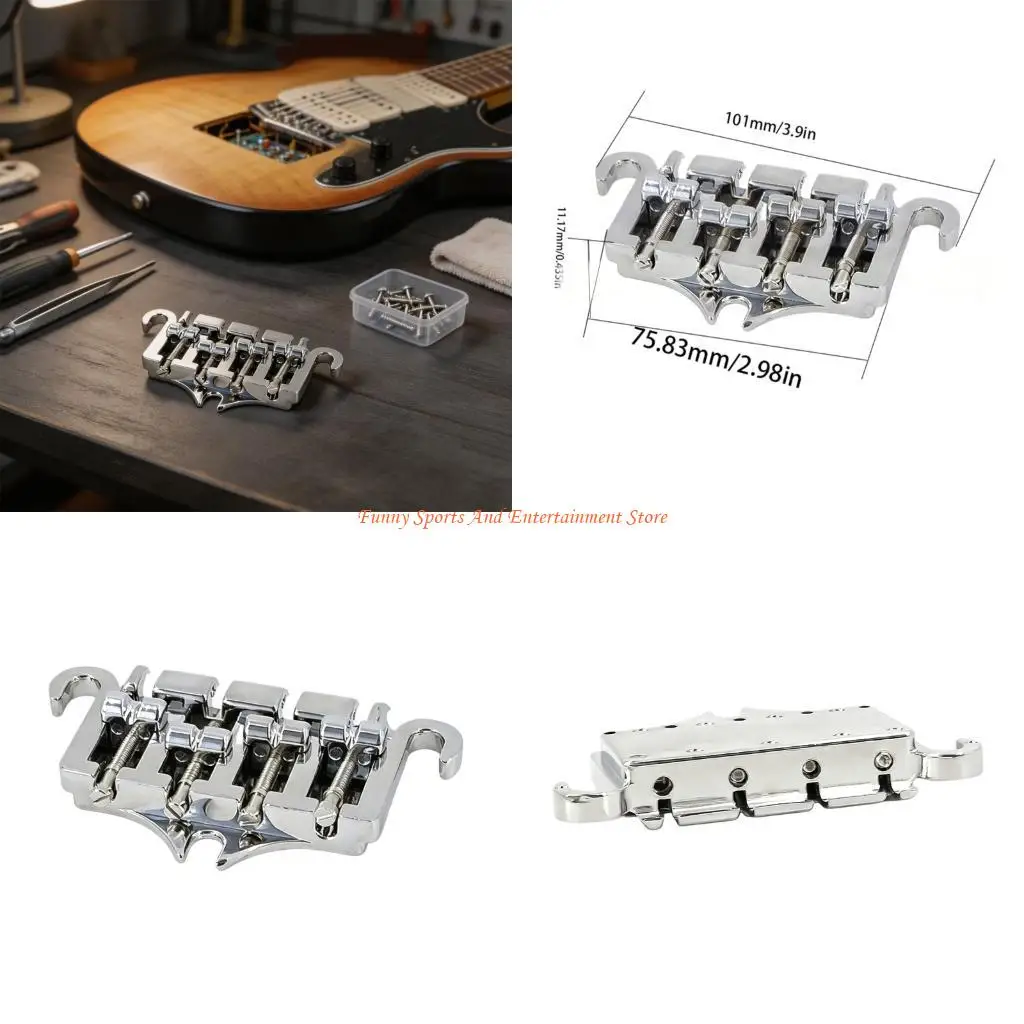 C4DE Quick Install Replacement 3 Point 4 String Bass Bridge Tailpiece Easy to Install