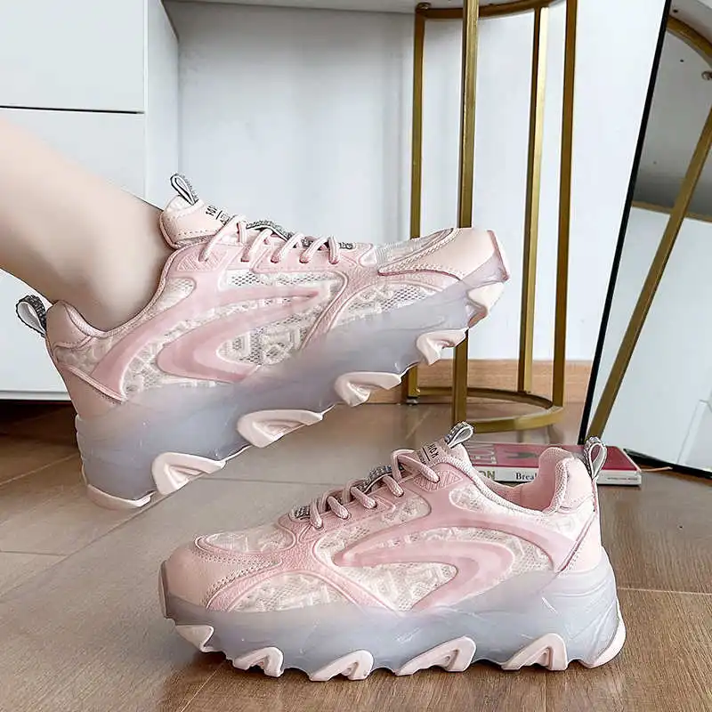 

Женские кроссовки для баскетбола и баскетбола на толстом каблуке с перфорацией, спортивные весенне-осенние кроссовки, кроссовки Tenus Shors