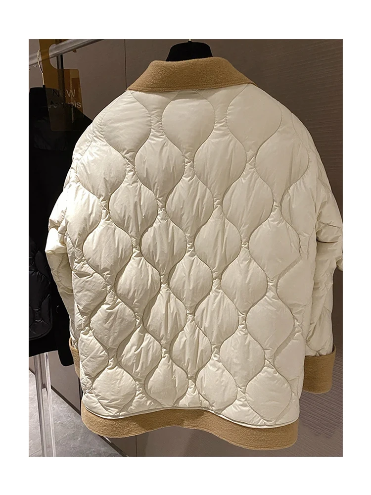 Vestes d\'Hiver de Style Coréen pour Femmes, Vêtements d\'Extérieur à Col Cranté, Simple Boutonnage, 03/Ins
