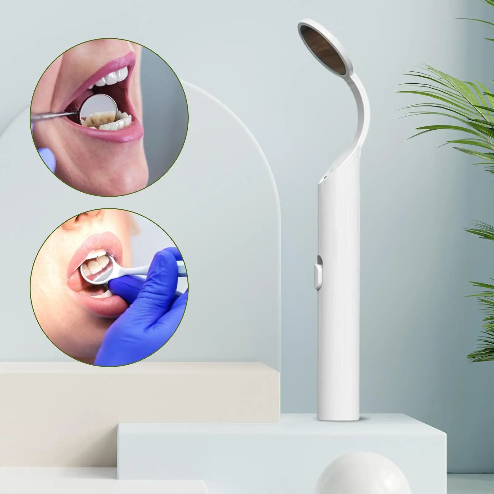 مرآة فم LED مضادة للضباب، أداة فحص طبيب الأسنان، مرآة ABS شفافة للمنزل