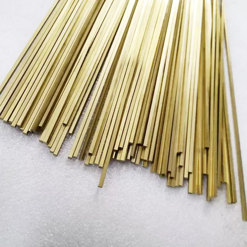 Length 500mm H59 Brass Square Bar Stick Thin Rod Solid Bar Metal Home DIY 1/1.5/2/2.5/3/4/4.5/5/6/7/8/9/9.5/10/11/12/13/14/15mm