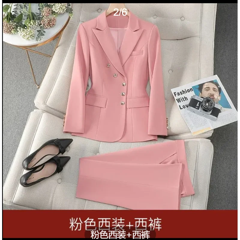 

Must-Have Elegant Professional Suit for Women, New Spring & Autumn Style, Single-Breasted Tailored Premium Blazer Two-Piece Set