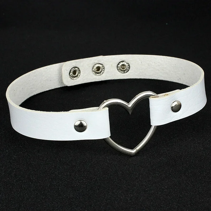 Neue Schwarz Multi Farbe Punk Kragen Halskette Sexy PU Leder Herz Lock Key Spike Halsband für Frauen Gothic Cosplay Partei Schmuck