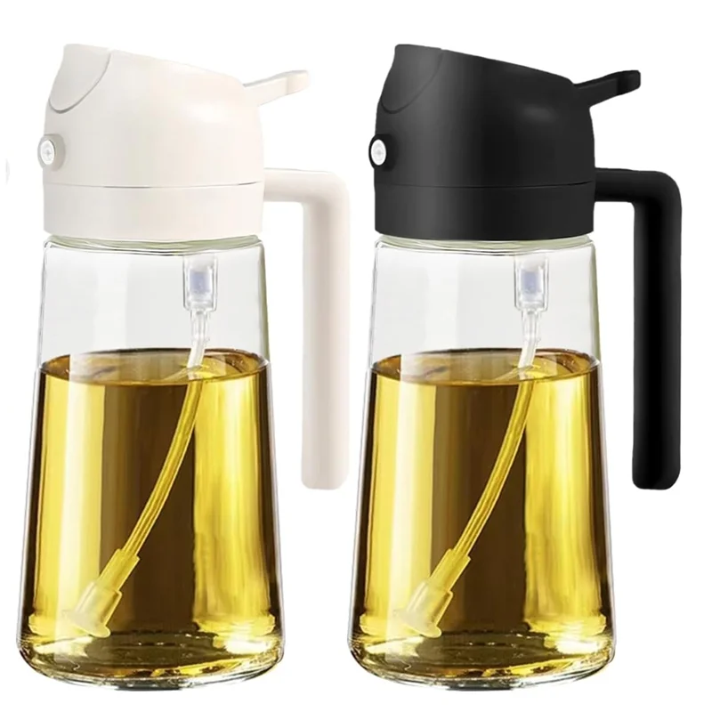

ABKS-2Pcs Oil Dispenser For Kitchen, 16Oz/470Ml Food-Grade Glass Oil Sprayer, 2 In 1 For Cooking Tool