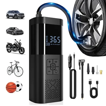 Upgraded Version Car Air Pump Cordless Portable Tire Inflator Mini Tyre Inflator 12V Car A