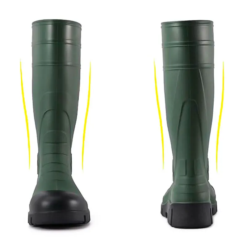 الرجال جميع الأحوال الجوية الصلب تو أحذية نصف رقبة من المطاط مقاوم للماء المضادة للتصادم عالية أعلى أحذية سلامة العمل للخدمة الشاقة وصيد الأسماك #4