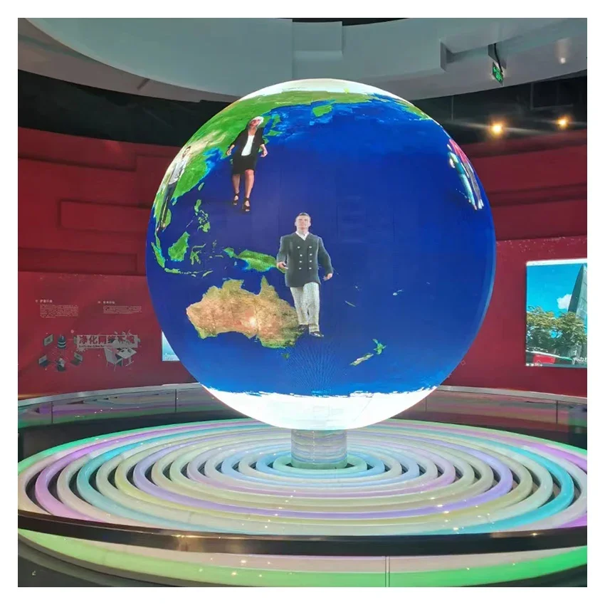 Factory Stock Shaped LED Spherical Screen Globe Diameter 1m 1.5m 2m Sphere Display P2 P2.5 LED Ball Screen Use For Exhibition