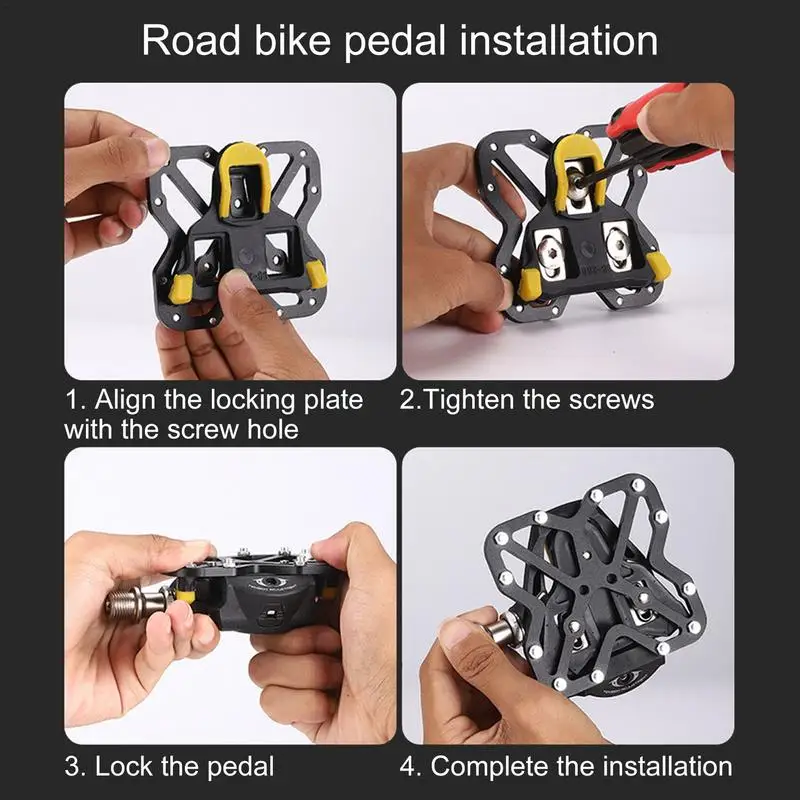 Bike Self-locking Pedal Turn Flat Pedal MTB Road Bike Quick Release Lock Plate Lock Shoe Conversion Pedal For Cycling Accessory