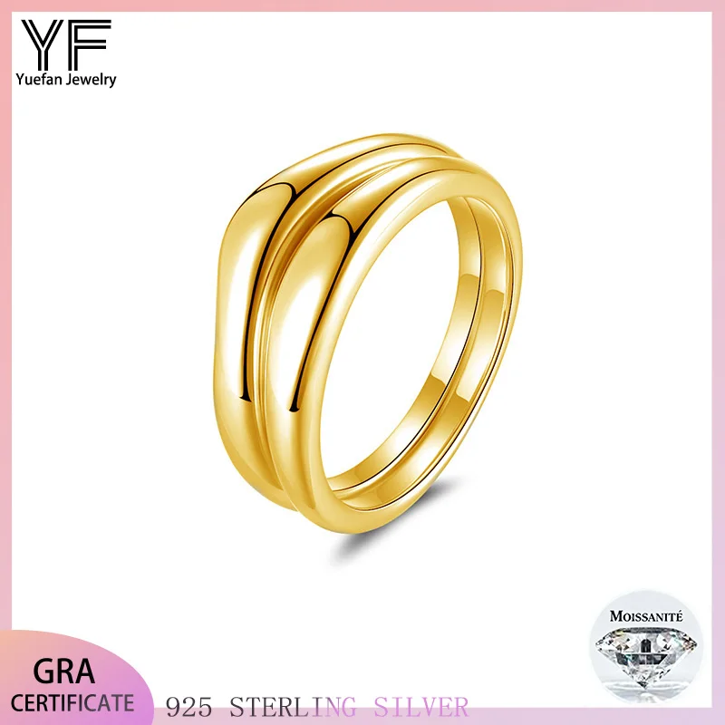 

S925 silver set solid women's ring, plated with 18K white gold, popular simple layering daily personalized wedding ring set