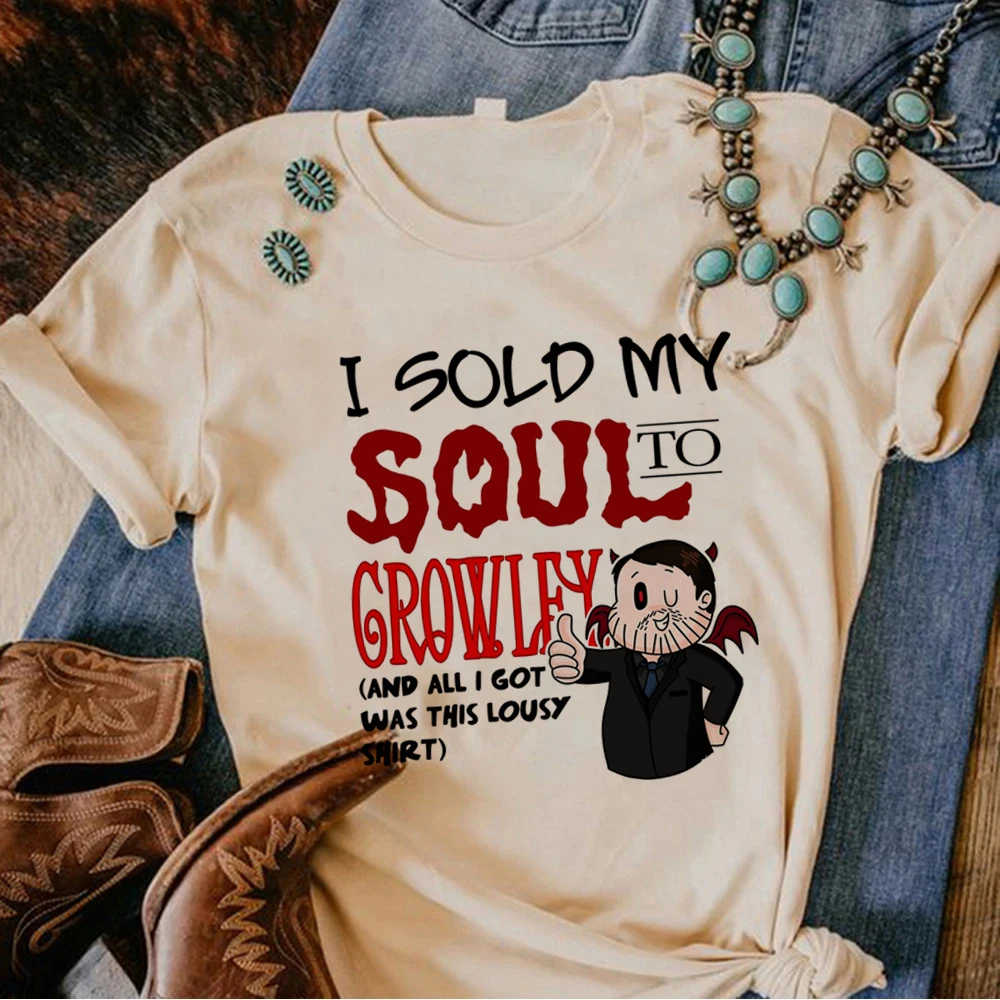 

Женская футболка Good Omens Y2K с комиксами, японская футболка для девочек, забавная одежда y2k с рисунком