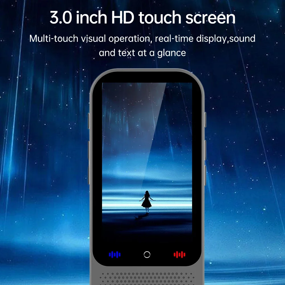 Portable Language Translator Device 138 Languages Voice Translating 16 Offline Translation ChatGPT Function 3in HD Touch Screen
