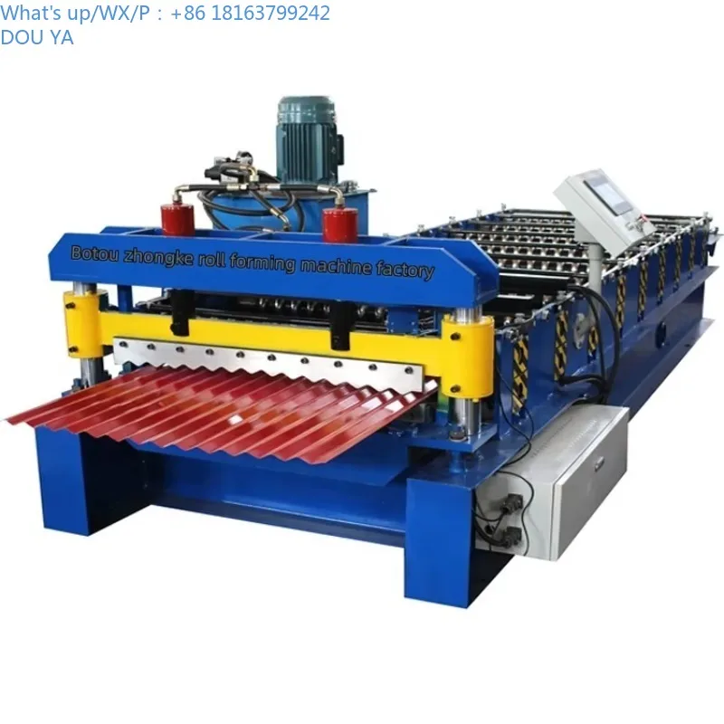 Automatic PLC Controller Corrugated Roofing Sheet Roll Forming Machine for Tile Making Industries Gear Bearing Motor Pump Core