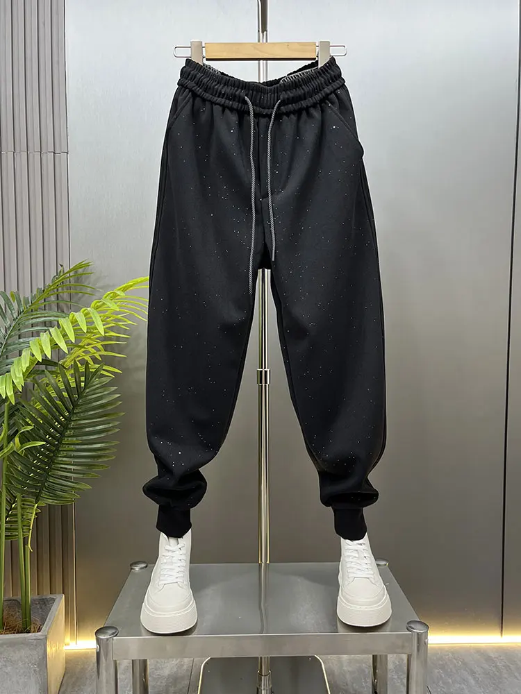 

Faionable Men's Casual Pants Autumn Season Harlan Nine Points Sports Trousers Youth Dync Sle Elastic Waist Design