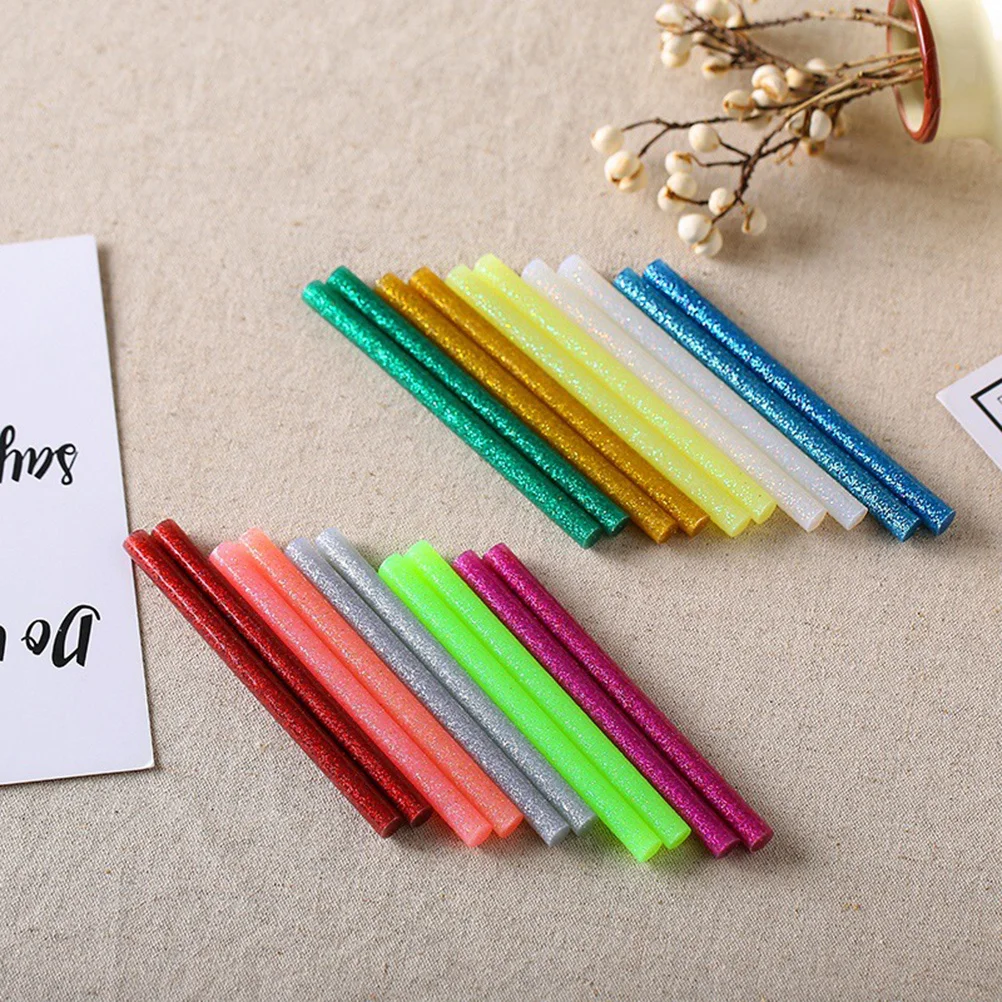 100pcs Hot Melt Glue Sticks 7X100Mm Colorful Resin Adhesive Rods For Diy Craft Wood Plastic Bonding Fast Strong Sticks Hot Glue