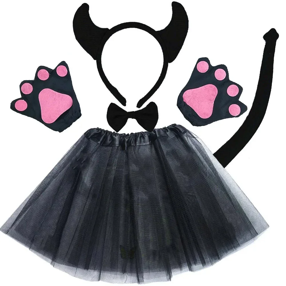 Women Girls Animal Demon Devil Evil Ear    Party s for Kids Red Black Birthday Halloween Costume Cosplay Christmas view 2