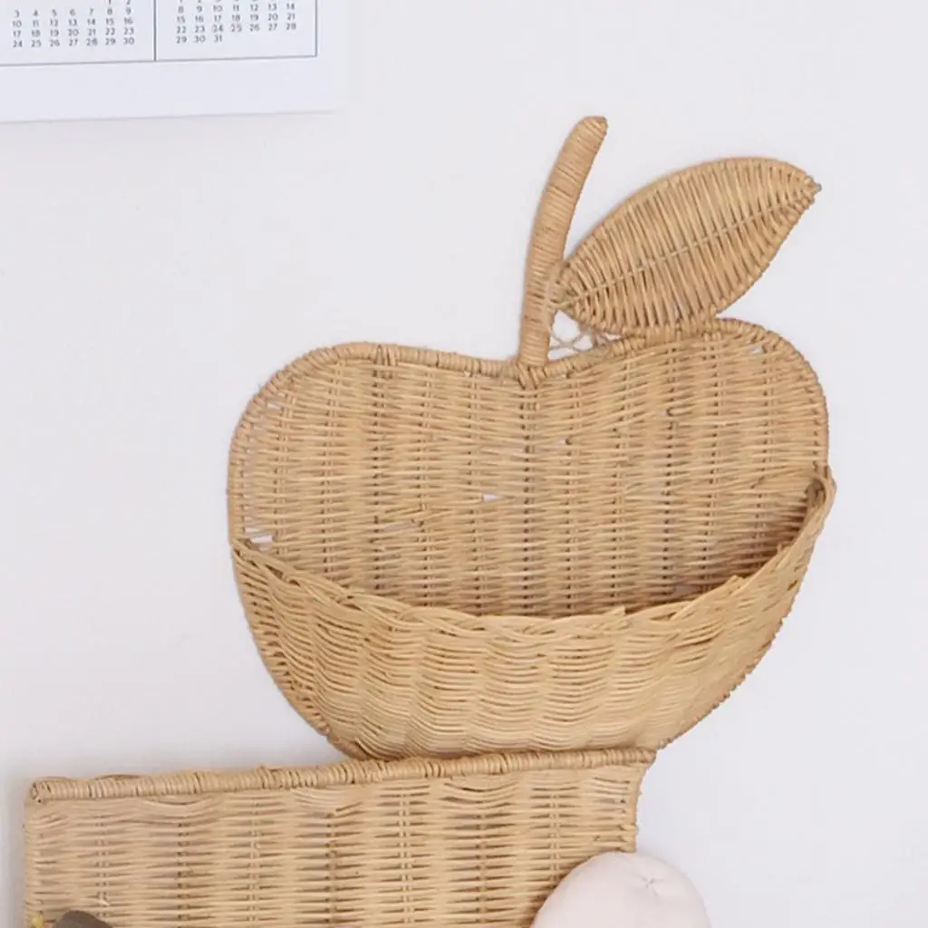 

Настенный плетеный плетеный корзина из ротанга, плетеная подвесная корзина для хранения, контейнер для украшения стен дома