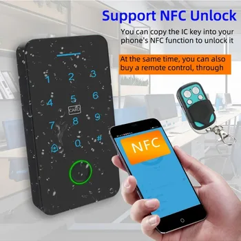 방수 NFC 블루투스 투야 앱 액세스 제어, RFID 카드, 생체 지문 액세스 제어 키패드, 문짝 잠금, 13.56Mhz