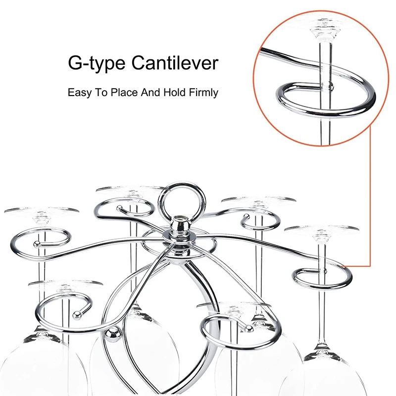 Portabicchieri da vino da appoggio portabicchieri da tavolo autoportante portabicchieri da vino controsoffitto con 6 ganci