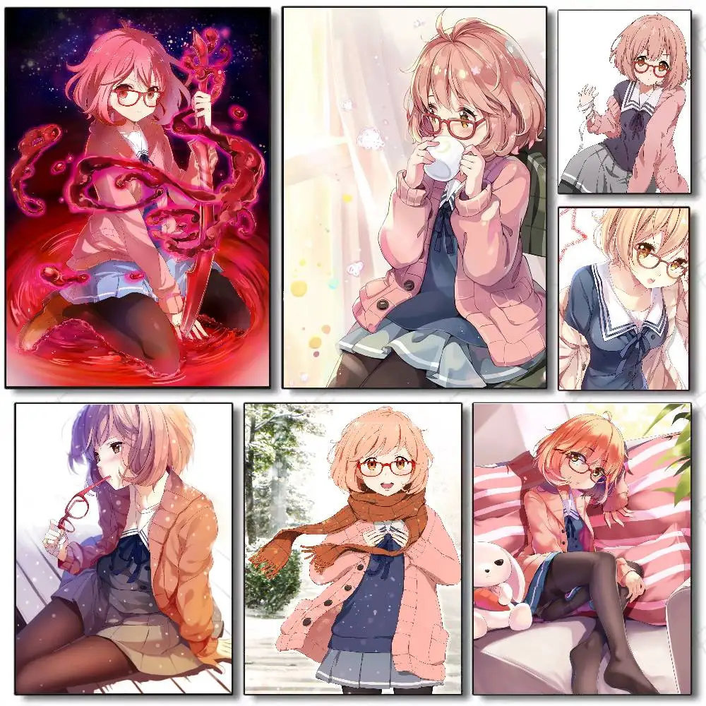 Kuriyama Mirai Anime Beyond The Boundary Art Sticky Wall Waterproof Home Living Room Bedroom Bar Aesthetic Decoration