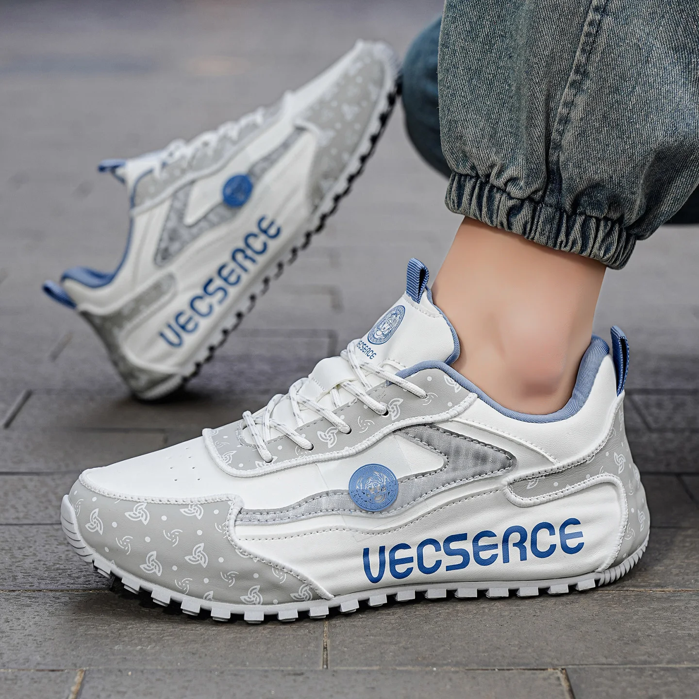 

Новые мужские повседневные кроссовки на шнуровке Весна 2026 | Мягкие дышащие легкие универсальные модные повседневные прогулочные кроссовки в стиле колор-блок