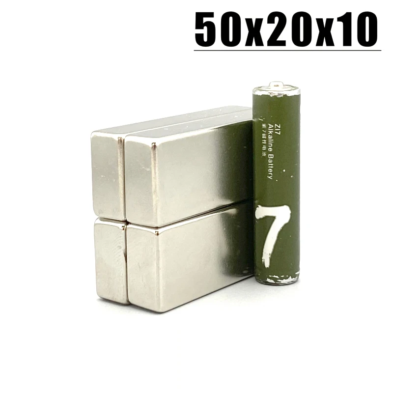 1/3/5/10Pcs 50x20x10 Neodymium Magnet 50mm x 20mm x 10mm N35 NdFeB Hook Tool Permanent Magnetic Imanes 50*20*10