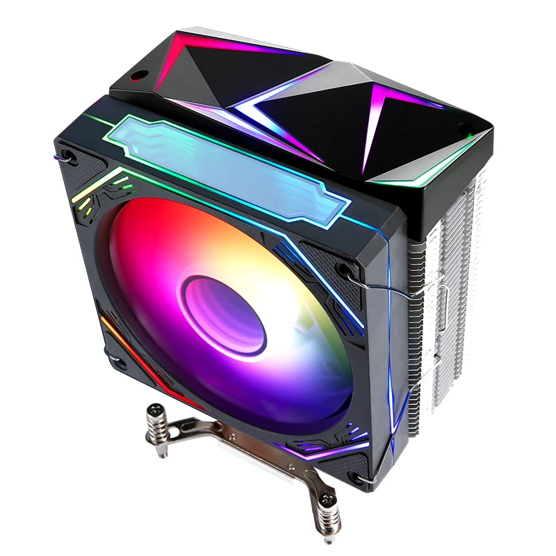 Мощное охлаждение ПК x99Processor Вентилятор-кулер для процессора 120 мм 4-контактный ШИМ Интеллектуальный контроль температуры RGB Световой эффект Совместимость Intel