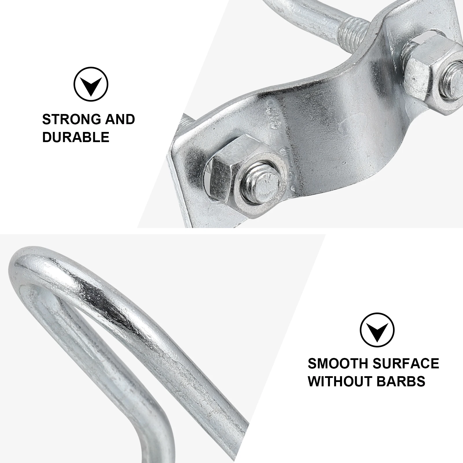 

2pcs Cross Clamp Tube Buckle Iron Clip Galvanized Pipe Clip U Shape Durable Smooth Professional Practical Hardware