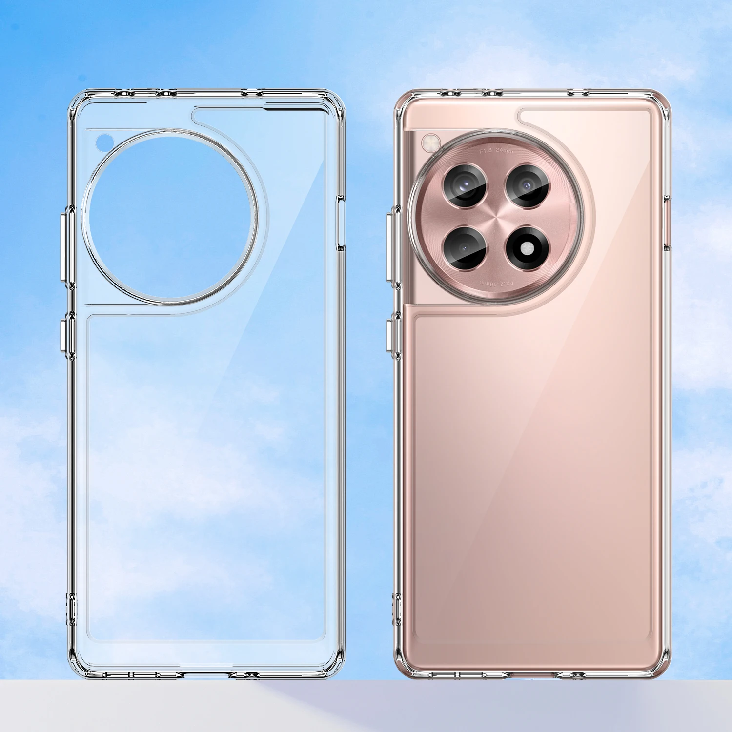 Acrylic Case for OnePlus Ace 3 1+ace3 Luxury Clear Silicone Protection Cute Transparent Hard Phone Cover 1+OnePlusAce3 Coque