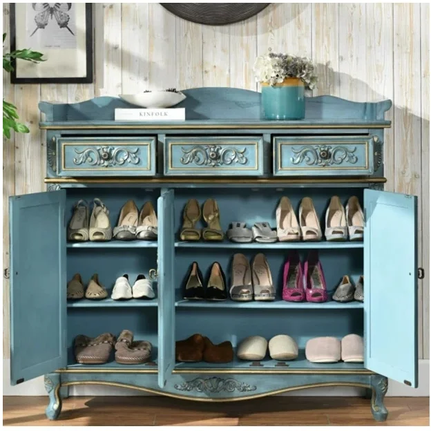 Space Saving Home Simple Retro porch cabinet Shoe Rack Multi-layer Door Storage Shoe Cabinet Furniture