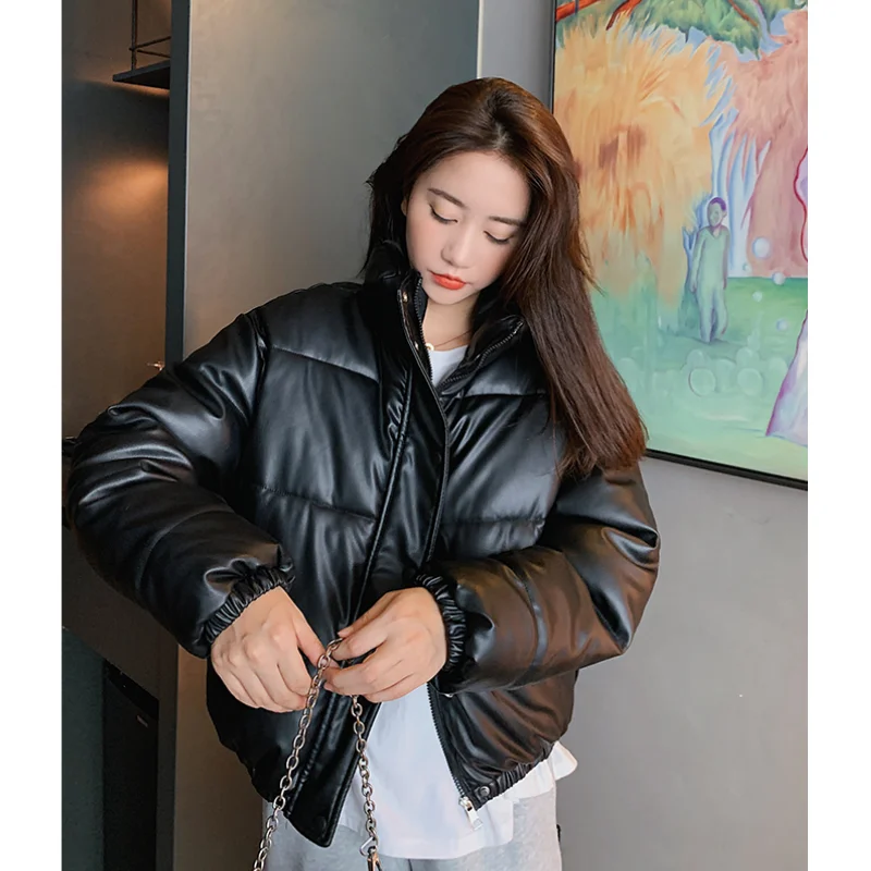 Black Down Jacket Women Solid Streetwear Fashion Y2K American Feather Duck Down Female Winter Cotton Clothing White Outwear