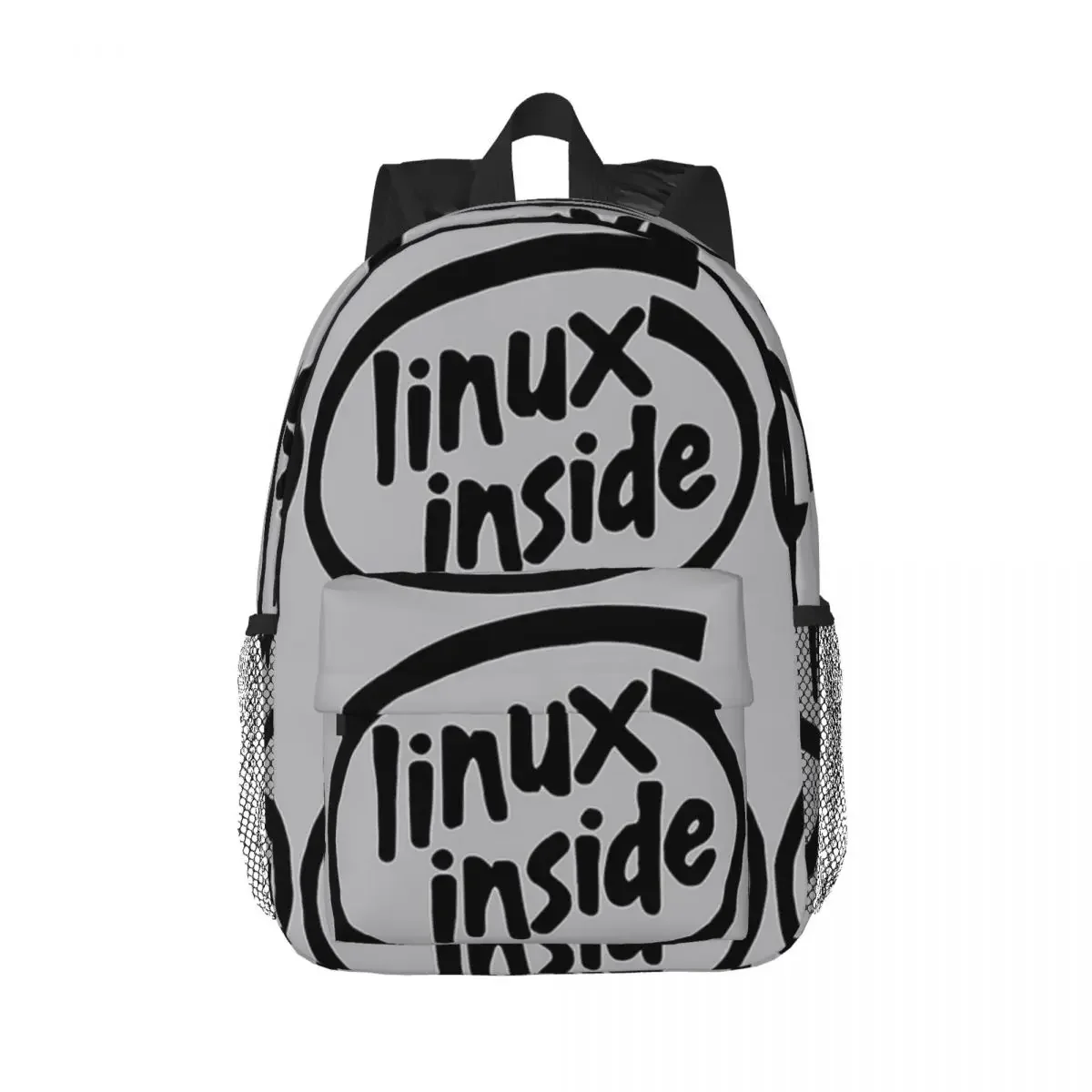 Linux Inside Backpacks Boys Girls Bookbag Cartoon Children School Bags Travel Rucksack Shoulder Bag Large Capacity