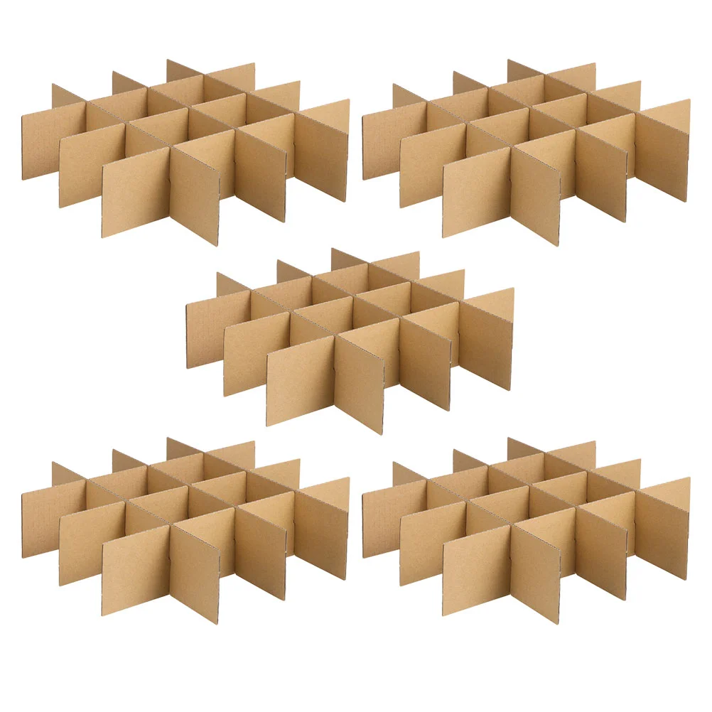 5 Pack Carton Partitions Cardboard Boxes Moving Little Black Dividers for Kit Paper Glass Glassware Large