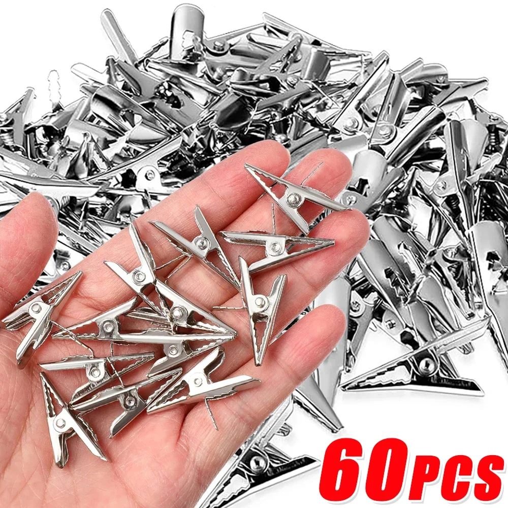 60/1Pcs Mini Metal Clip For Christmas Flowers Fixed Clamps Xmas Tree Ornament Clip New Year Party Garland Decoration Accessories