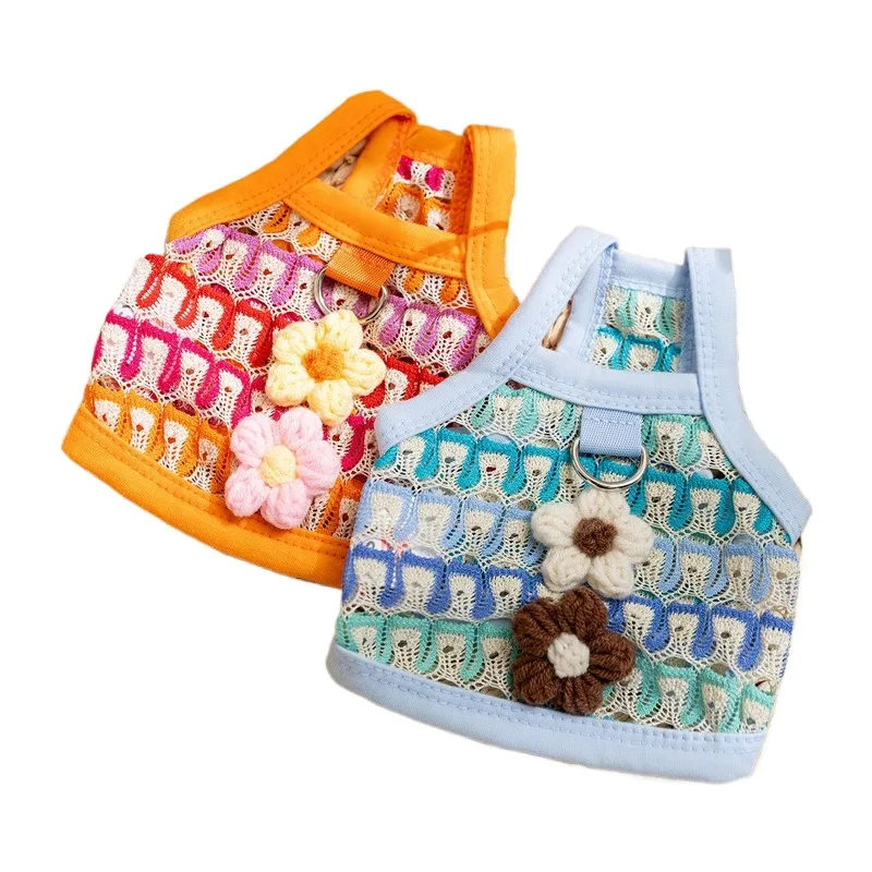 

Luxury Summer Cool Dog Clothes Mesh Breathable Vest For Small Dogs Cats Pet T-shirt Two-legged Clothing Teddy Chihuahua Costume