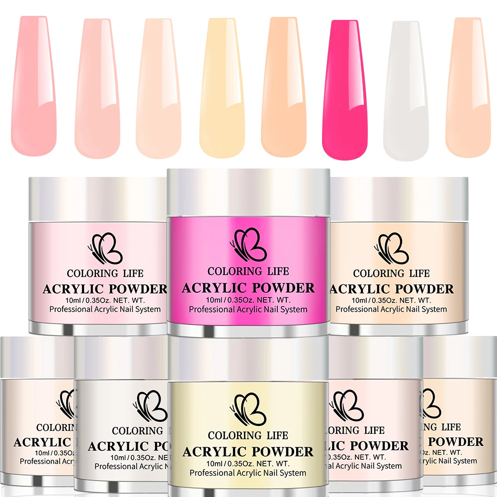 

8 Boxes Clear White Pink Base color Nail Acrylic Powder System Manicure Dust Professional 3 in 1 Craving Acrylic Nail Art Powder