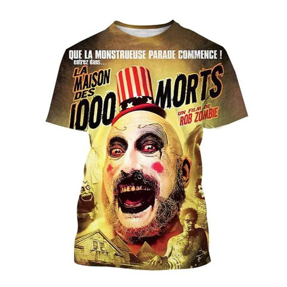 2024 Hot Sale Captain Spaulding Funny 3D Print T-Shirt House of 1000 Corpses Men\'s Fashion Hip Hop Harajuku T Shirt Streetwear