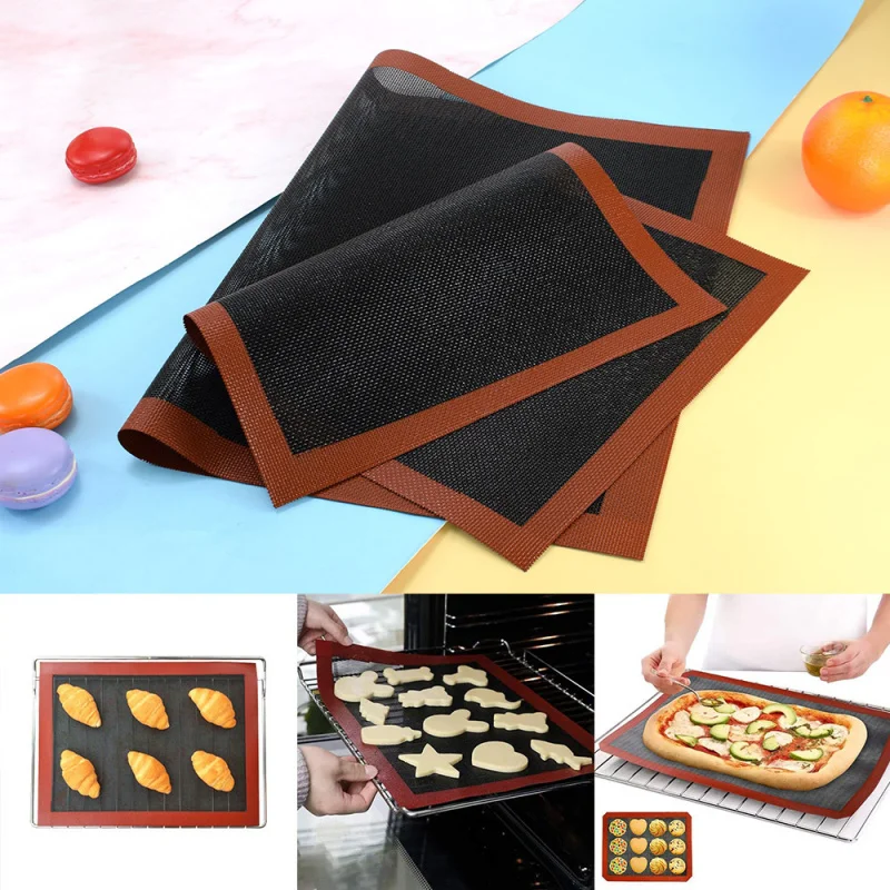 Amazon Kitchen Silicone Baking Mat Dough Kneading Macaron Large High Temperature Resistant Baking Pan Mat Bread Baking Paper Gri