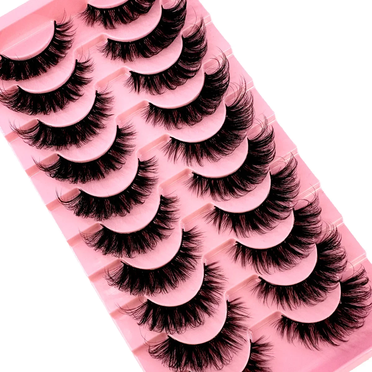 新しい 10 ペアふわふわつけまつげ自然にソフト & 厚い 9D フェイクミンクまつげアイメイクを強化