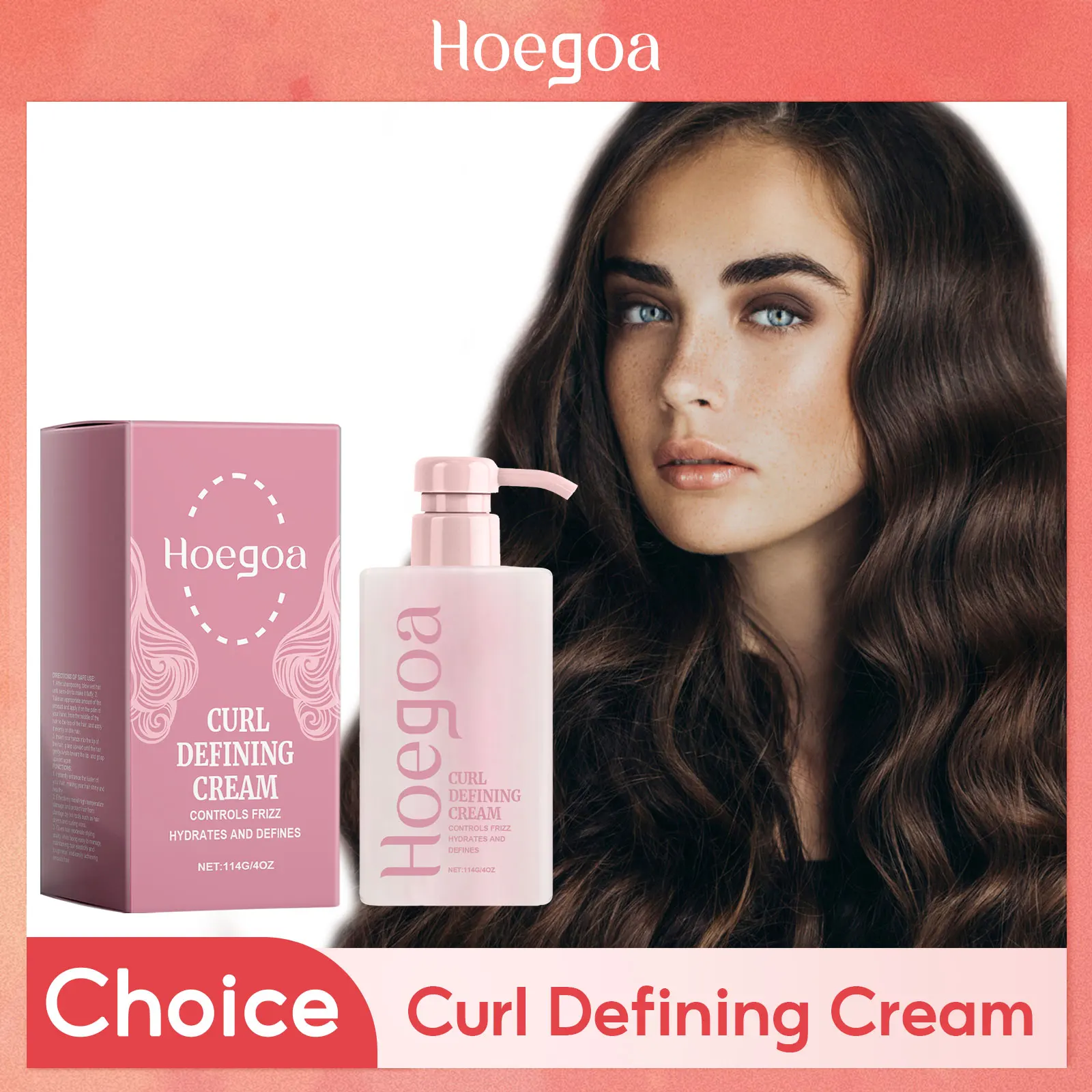 

Hair Curling Cream Anti-Frizz Defines Curls Hair Elastin Enhancer Lasting Shiny Hair Smooth Moisturizing Hair Volumizing Cream