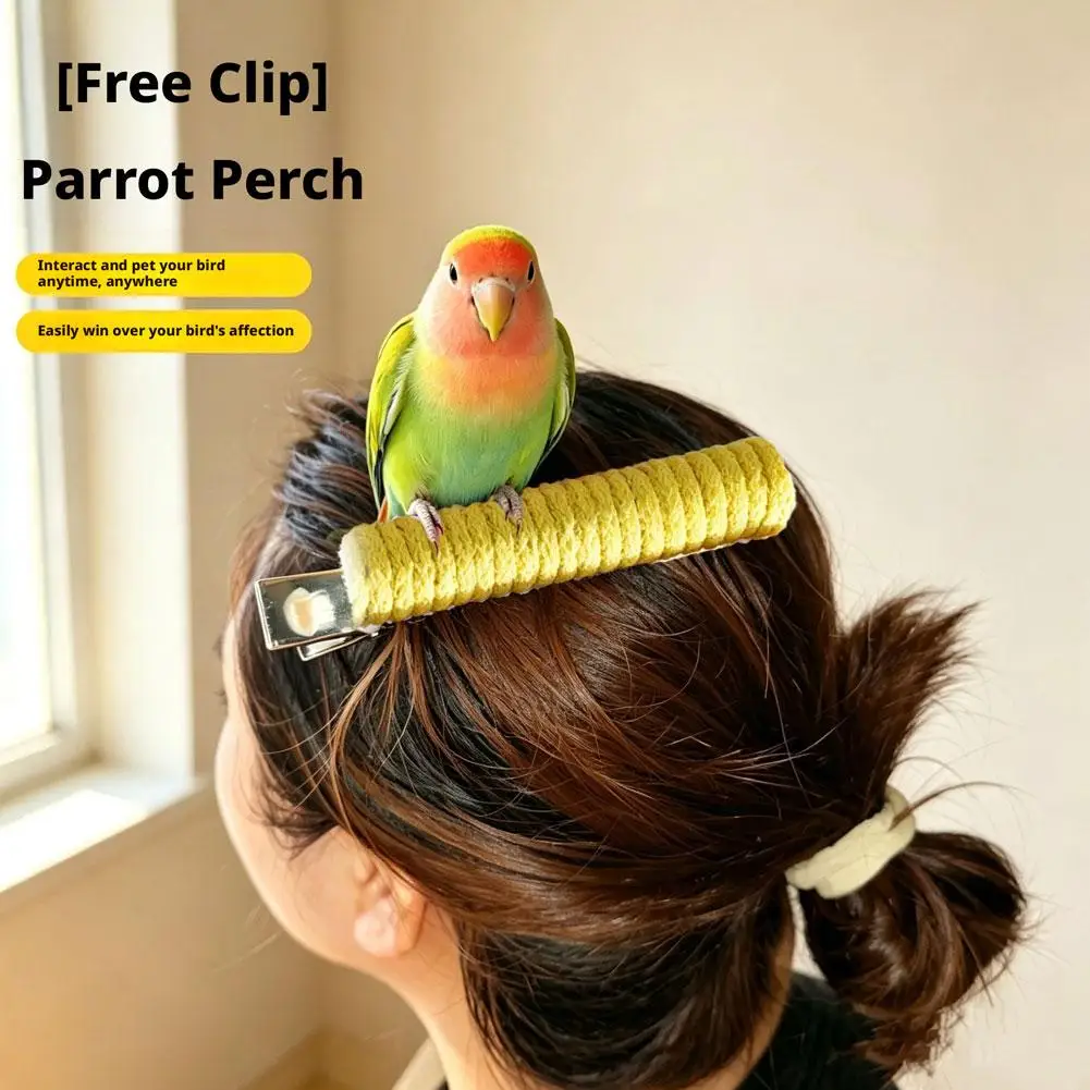 Parrot Hairpin Perch Parrot Training Perch Hairpin Interactive Shoulder Stand For Budgies & Cockatiels Bird Training Perch