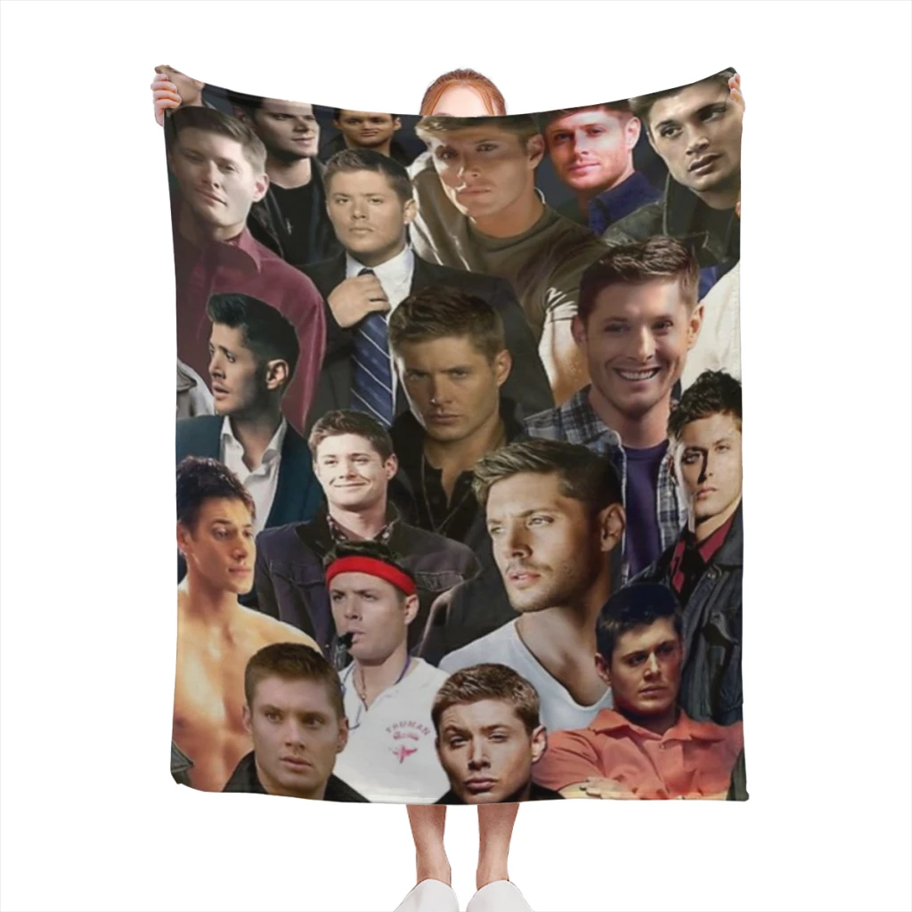 

Dean Winchester Collage Blanket Flange Textile Decor Portable Super Soft Throw Blankets for Home Office Plush Thin Quilt