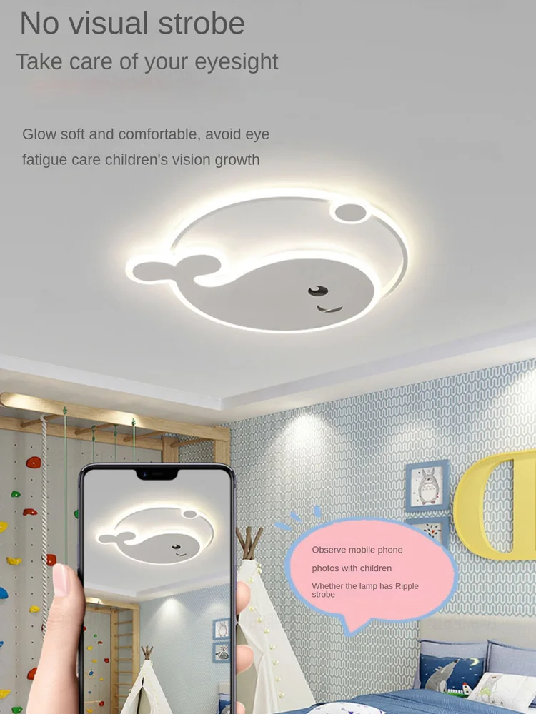 Imagem -03 - Dolphin Shape Led Ceiling Light Lâmpada Moderna para Quarto de Crianças Baby Boy Crianças Quarto Lustre Fofo Quarto